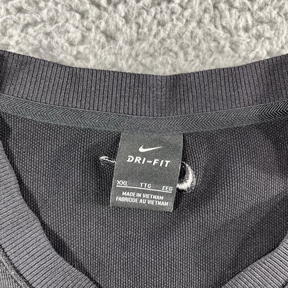 NIKE GOLF SWEATER VEST MENS 2XL BLACK RIBBED HEM POLYESTER SPANDEX STRETCH - Picture 2 of 10